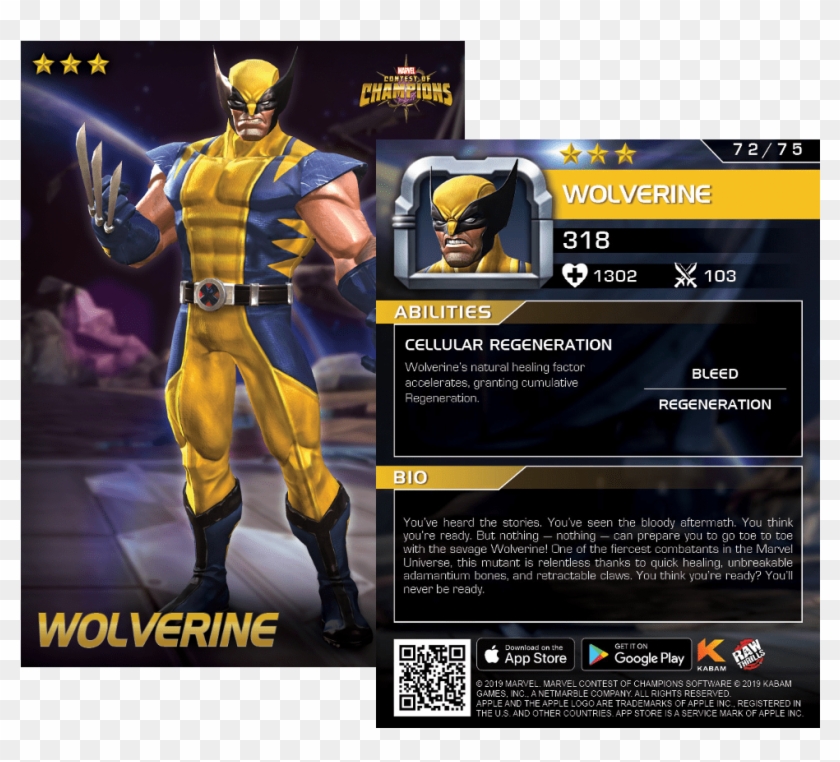 Wolverine Contest Of Champions Card - Marvel Contest Of Champions Arcade Clipart