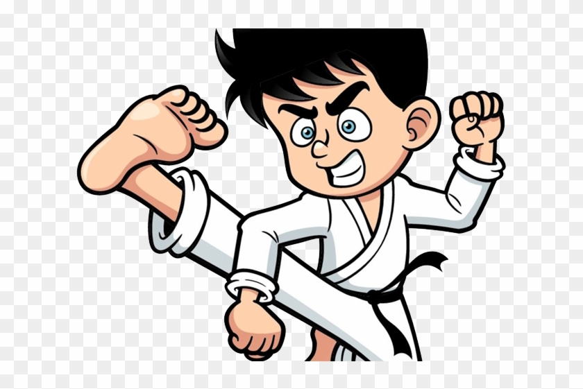 Martial Arts Clipart Karate Guy - Karate Cartoon - Png Download