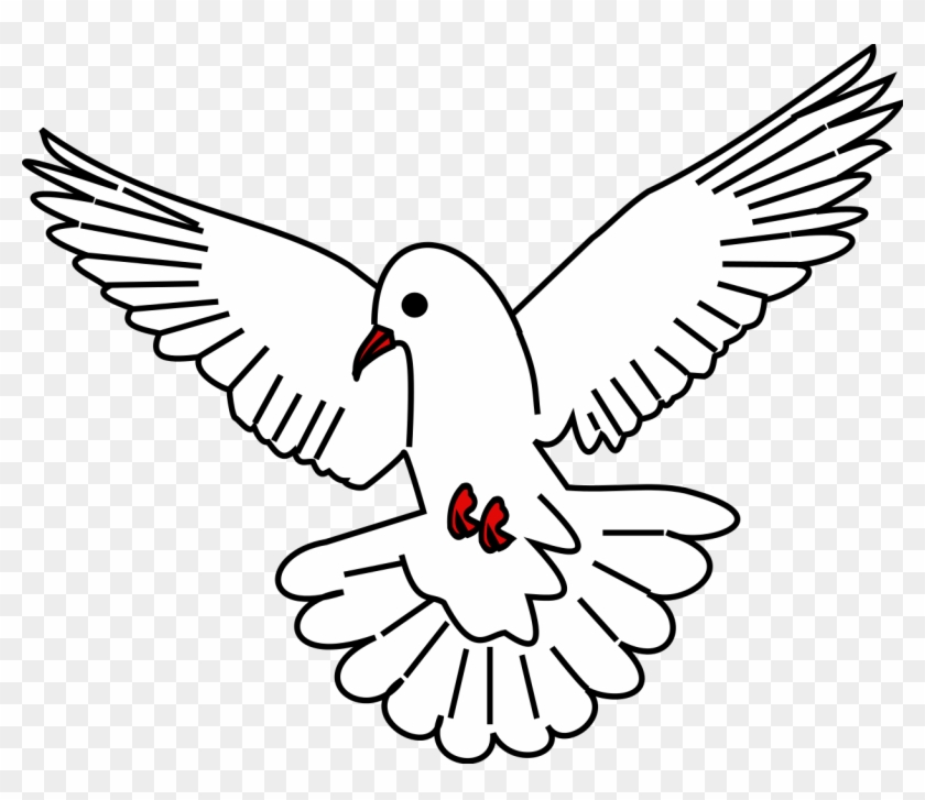 Drawn Dove Svg - Colombe Blason Clipart #5990153