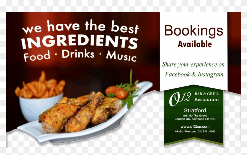 O12 Bar & Grill Restaurant Stratford - Flyer Clipart #5990427
