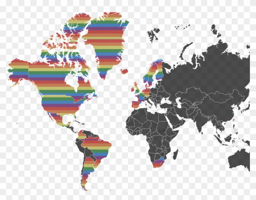 Same Sex Marriage Legalization-2 - Red Color World Map Clipart #5990936