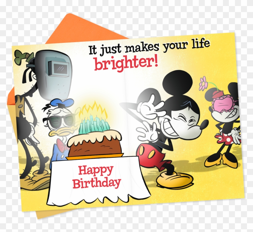 Disney Mickey Mouse And Gang Bright Birthday Card - Cartoon Clipart #5991613