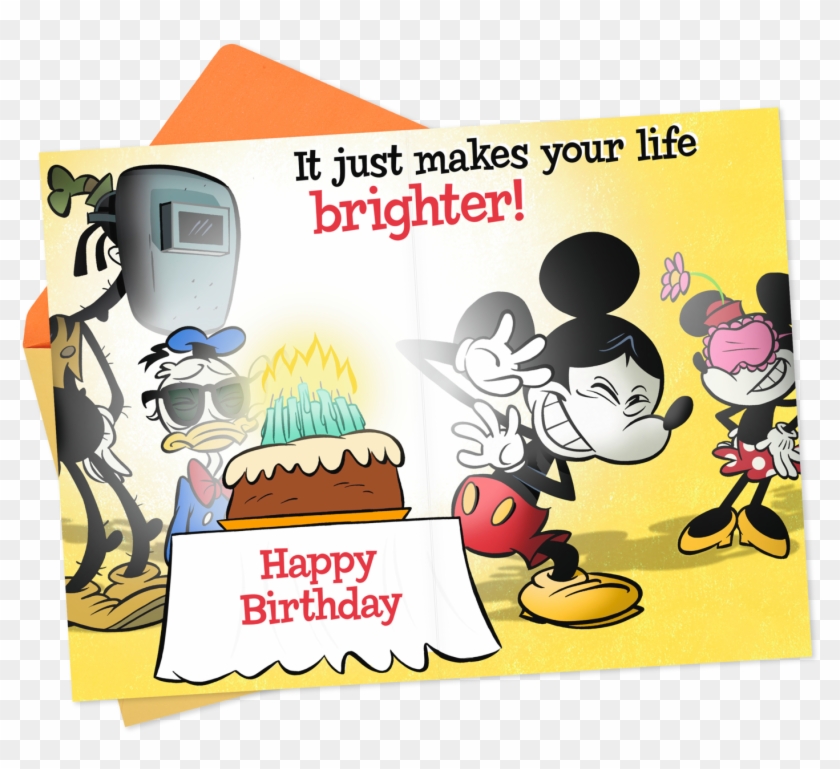 Disney Mickey Mouse And Gang Bright Birthday Card - Cartoon Clipart