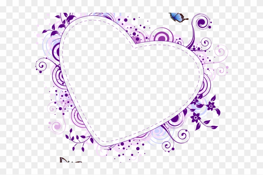 Love Frame Clipart Purple - Heart Frame Vector Png Transparent Png #5992869