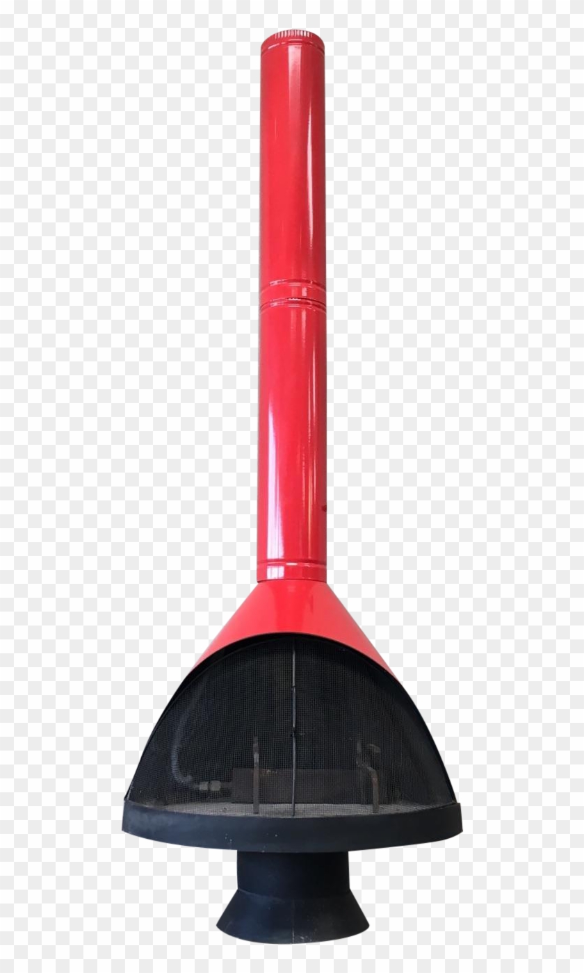 This Nice Red Mid Century Fireplace Is Set Up For Gas - Lampshade Clipart