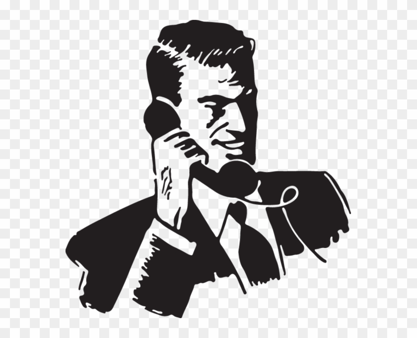 Office Man On Phone - Man On Phone Clipart - Png Download