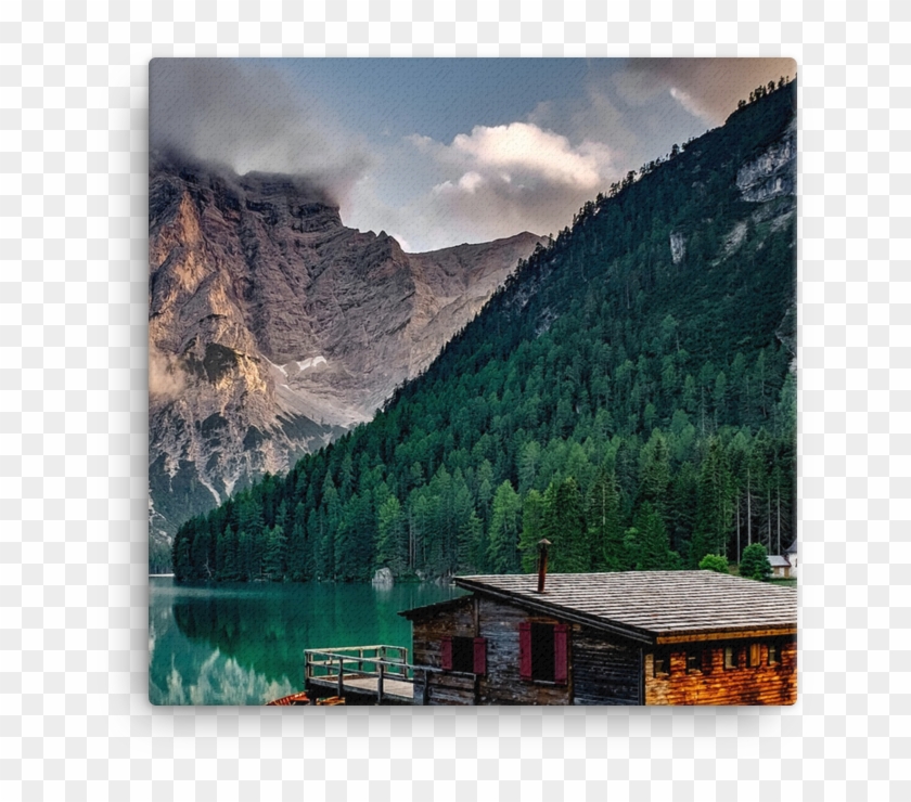 Mirror Lake Reflecting Wooden House In Middle Of Lake - Phone Wallpapers 4k Lake Clipart