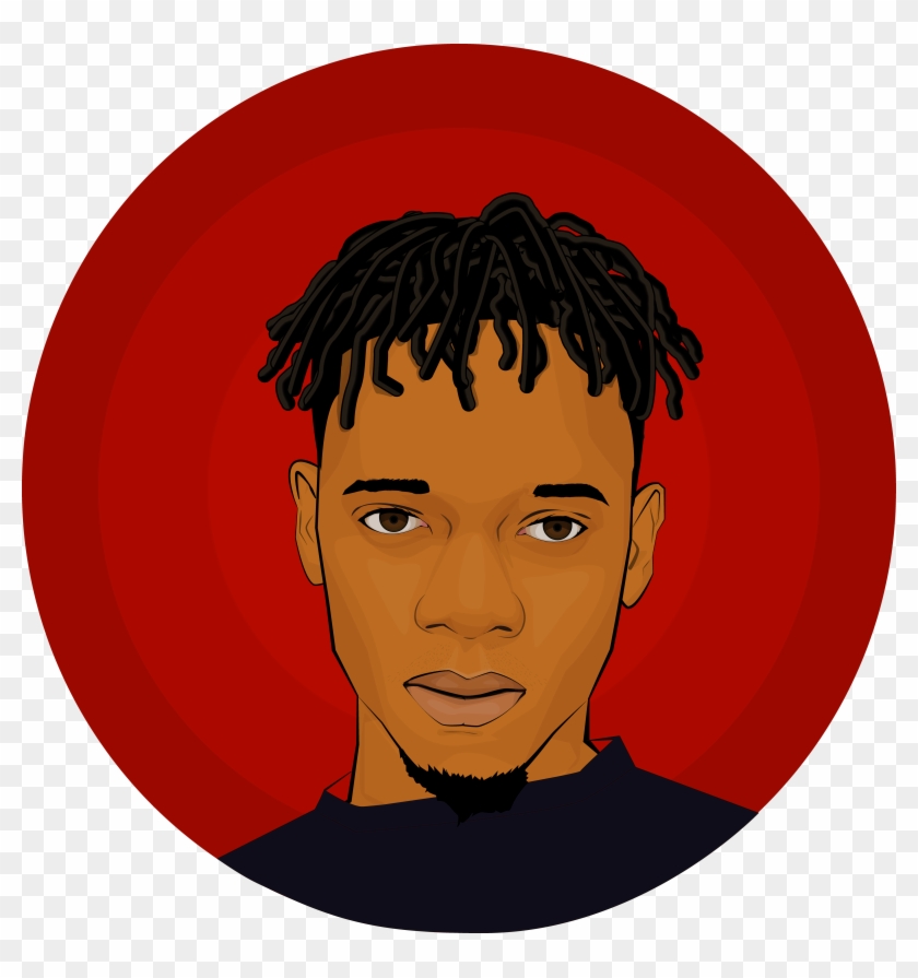 Douggie Portrait Black Hair Official Douggieofficial - Illustration Clipart