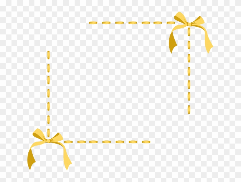可爱黄色蝴蝶结边框 - Portable Network Graphics Clipart