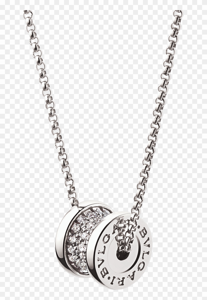 Zero1 18 Kt White Gold Necklace With Round Pendant - B Zero1 Bvlgari Necklace Clipart