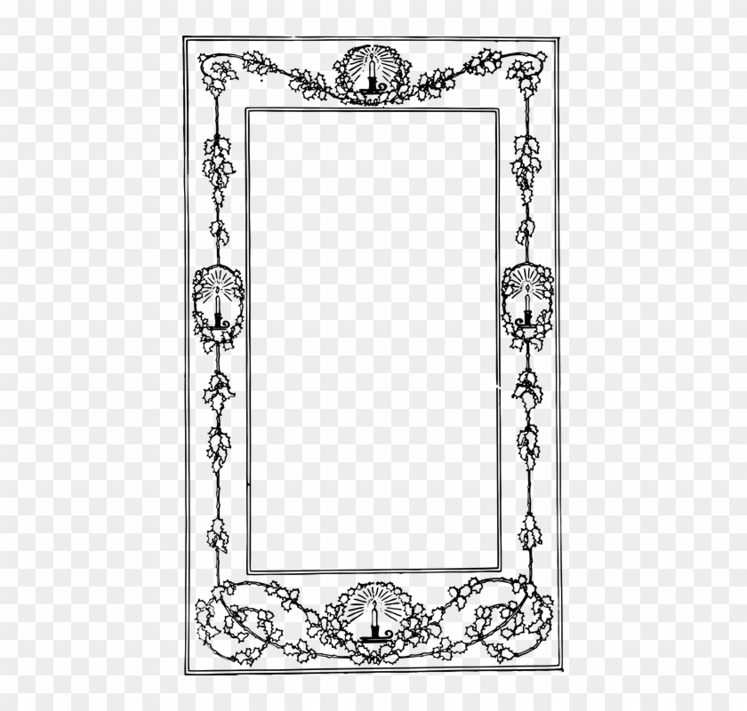 Holly Border Png - Line Art Clipart
