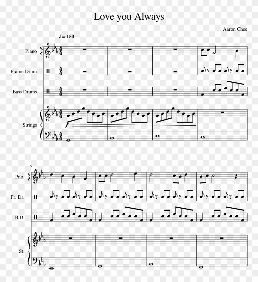 Love You Always Sheet Music For Piano, Percussion, - Piano Piano Solo The Way You Look Tonight Sheet Music Clipart