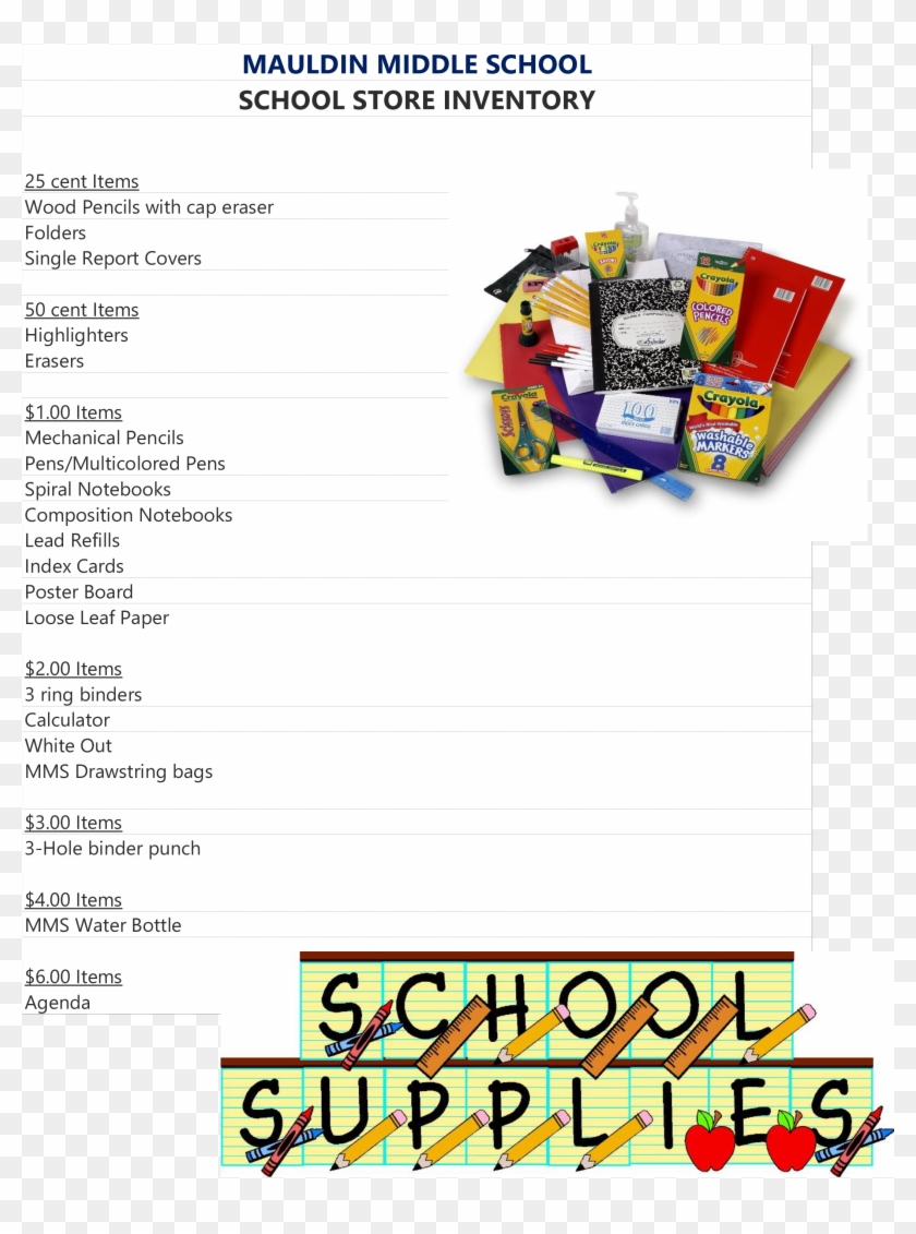 School Store Inventory Main Image - Off School Supplies Clipart