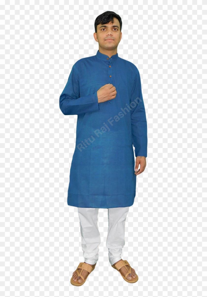 Front Lace White Cotton Kurta Suit C - Standing Clipart