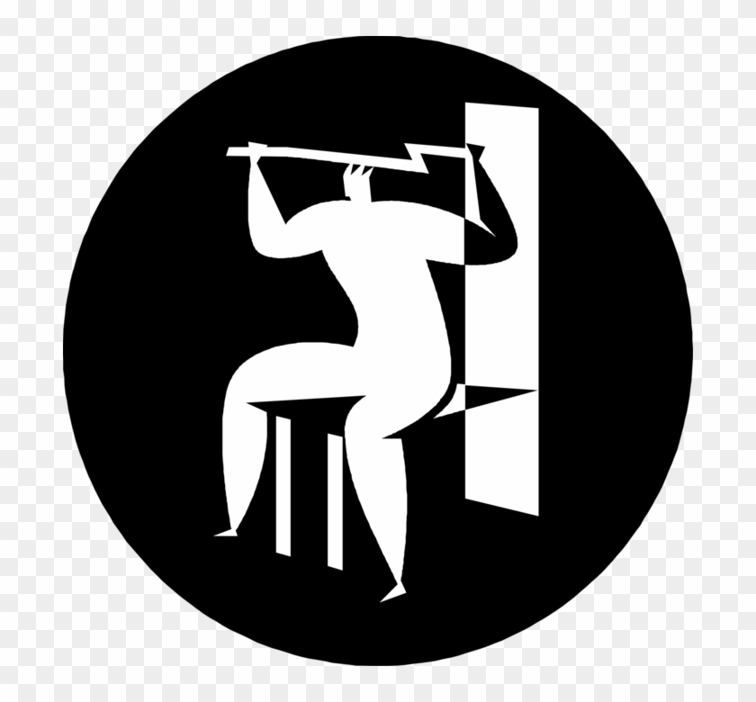 Vector Illustration Of Weightlifter Lifts Barbell Weight - Bookmark Content And Communications Clipart