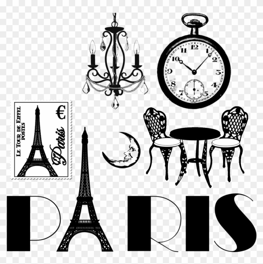 Graphic Royalty Free Download France Free On Dumielauxepices - Pink And Black Paris Theme Clipart