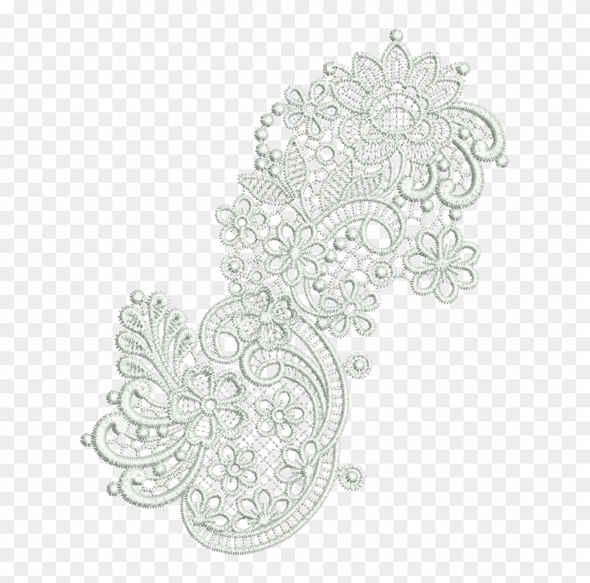 25 - Taj Border - Transparent White Lace Design Clipart