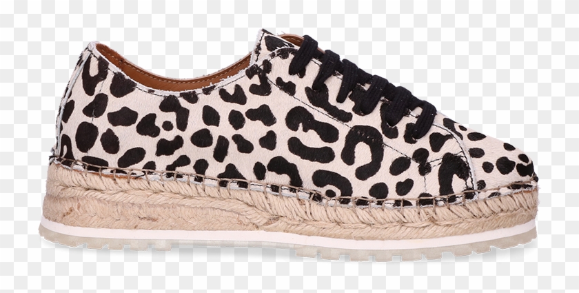 Lace Up Espadrille Leopard Pony Off White - Slip-on Shoe Clipart #61579