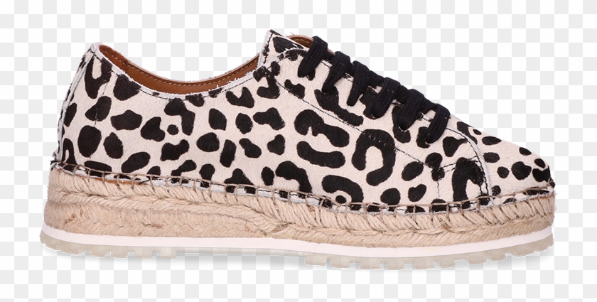Lace Up Espadrille Leopard Pony Off White - Slip-on Shoe Clipart