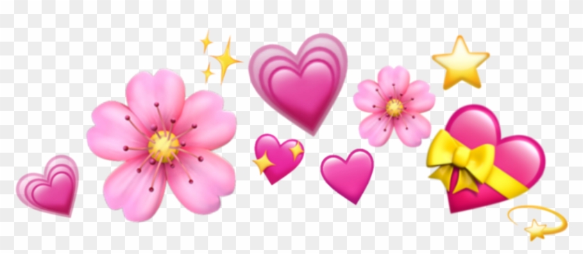 Emoji Crown Hearts Emojis Tumblr Icon - Transparent Heart Crown Png Clipart #61737