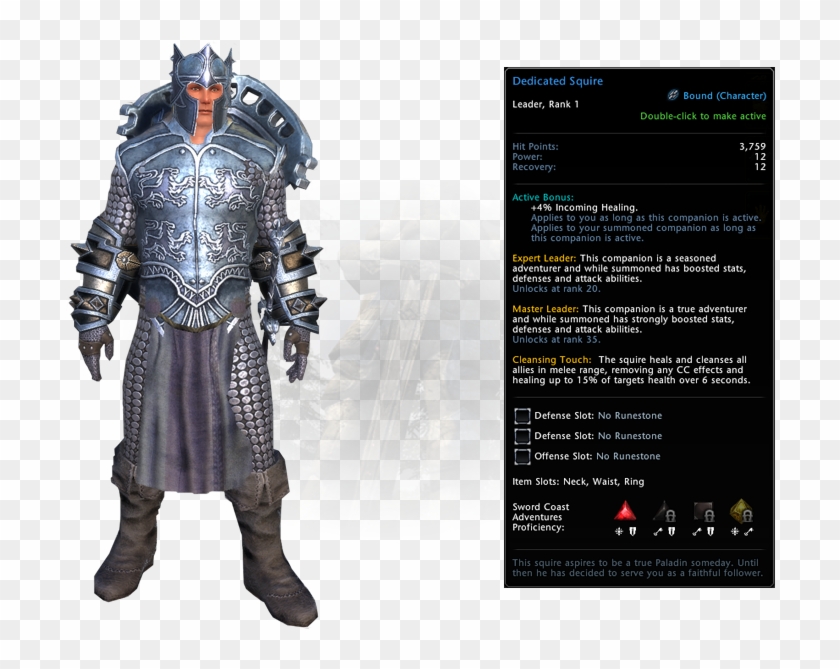 Neverwinter Dedicated Squire Companion Clipart