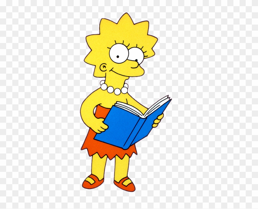 Simpsons - Lisa Simpson Read A Book Clipart #62140