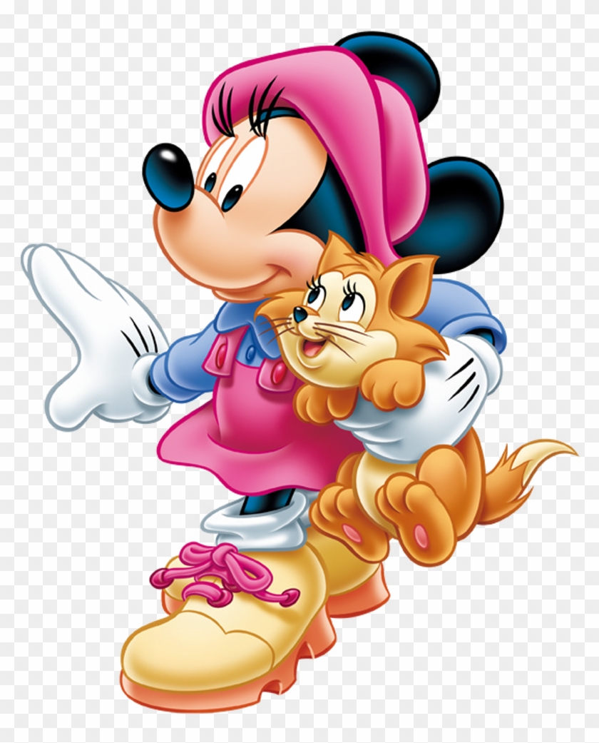 Minnie Mouse Clipart Shoe - Minnie Mouse With Cat - Png Download