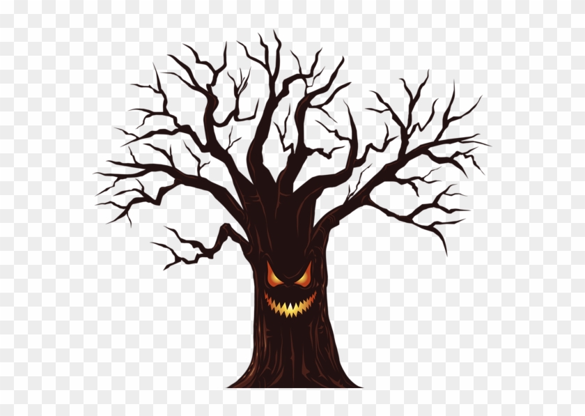 Creepy Halloween Clipart - Halloween Spooky Tree - Png Download