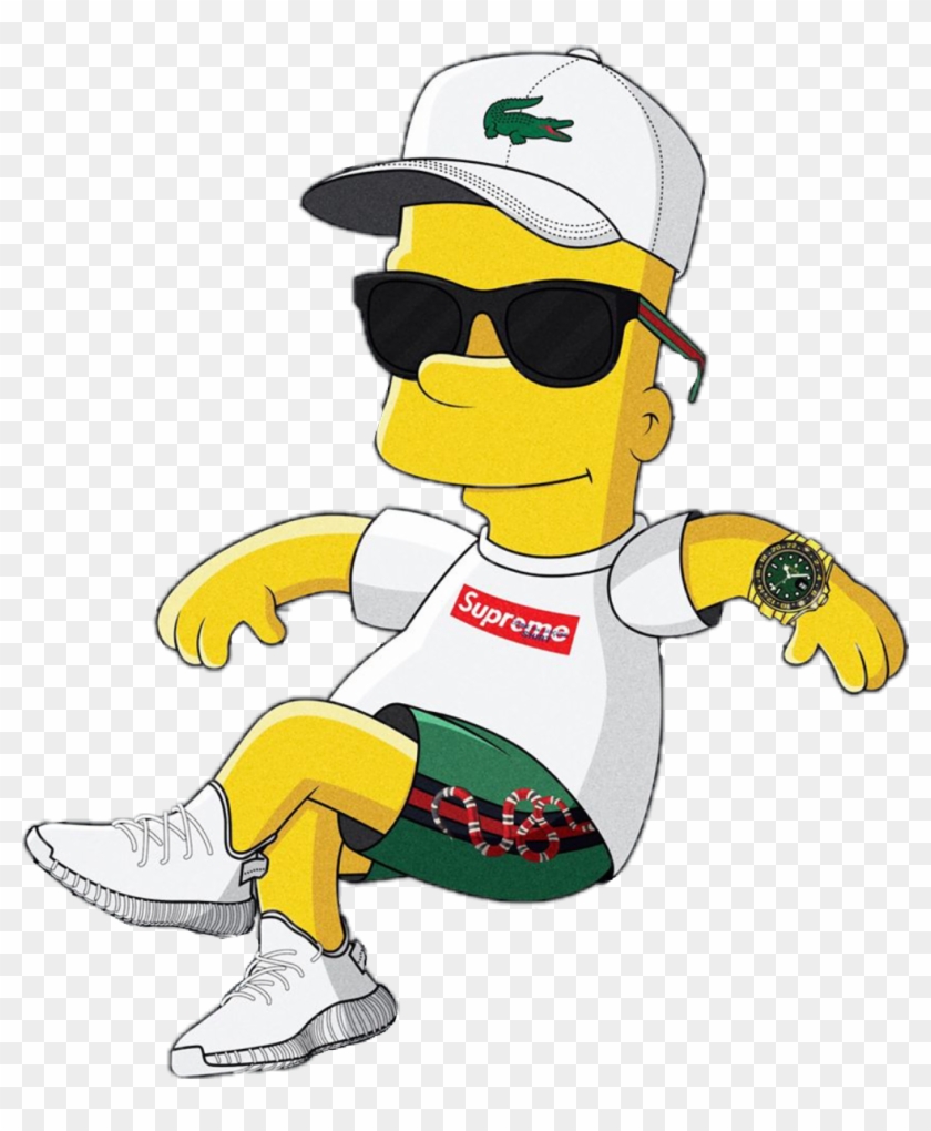 1009 X 1178 92 - Bart Simpson Supreme Png Clipart