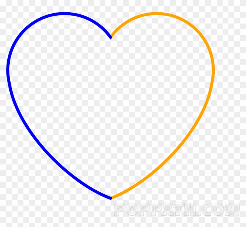 Complete The Heart By Drawing The Slanted C In The - Heart Clipart