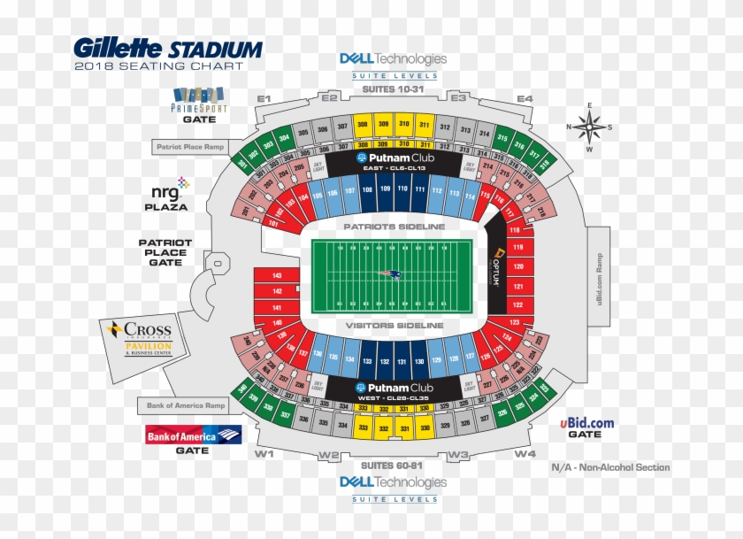 New England Patriots Seating Chart - Gillette Stadium ...