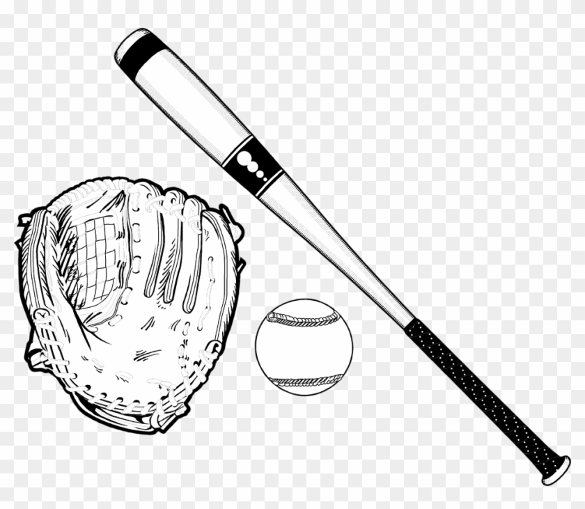 Baseball Black And White Black And White Baseball Clipart - Baseball Equipment Black And White - Png Download #64402