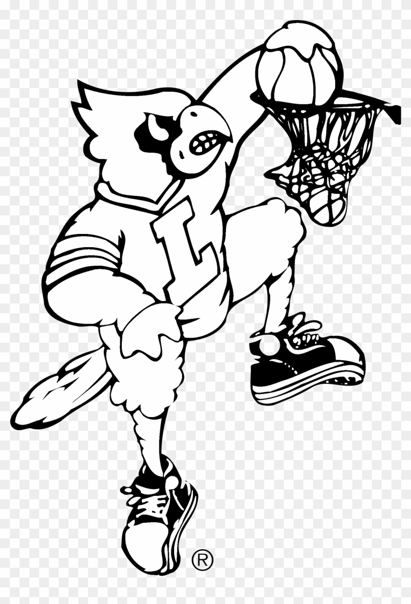 Louisville Cardinals Logo Black And White , Png Download - Louisville Basketball Dunking Cardinal Clipart #64744