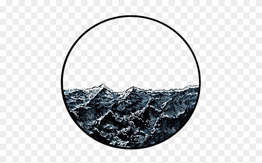 Tattoo Great Kanagawa Off Wave T-shirt The Clipart - Wave Inside A Circle - Png Download