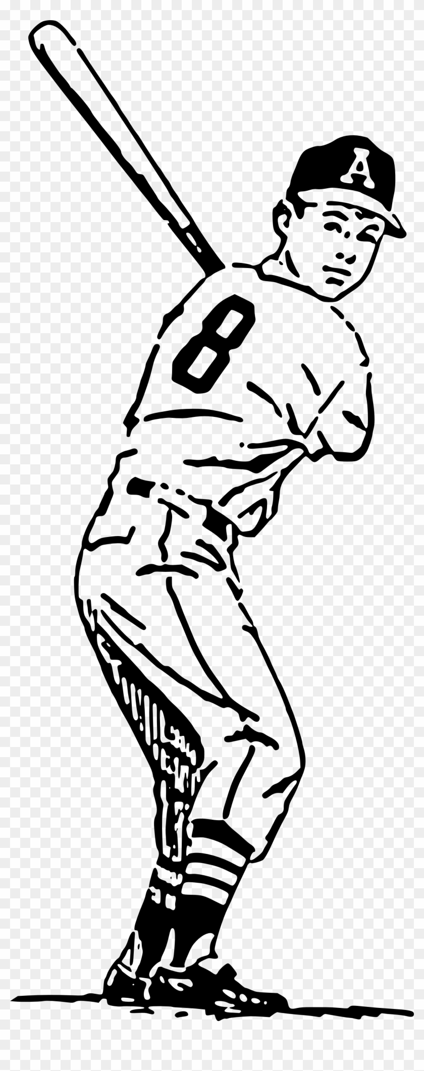 Baseball Black And White Baseball Clipart Images Black - Clipart Baseball Player - Png Download #65026