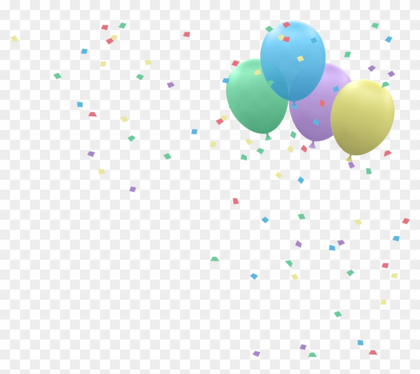 Word Party Balloon Confetti Falling Right 1300 - Balloon Clipart #65238