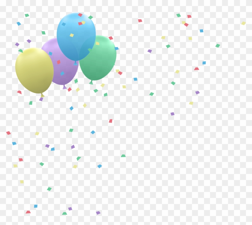 Word Party Balloon Confetti Falling Left 1300 - Word Party Characters Balloons Clipart