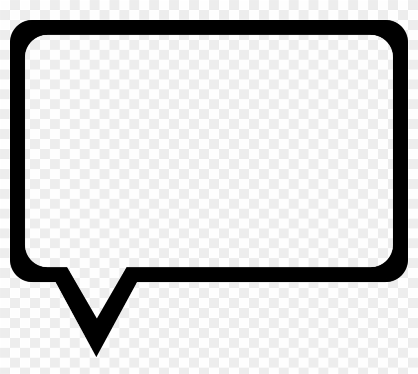 Speech Bubble Outline Of Rectangular Shape Comments - Speech Bubble Square Png Clipart