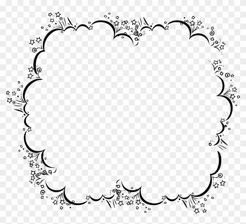 Fight Cloud Clipart - Cartoon Borders Black And White - Png Download #66245