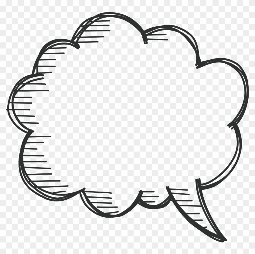 Transparent Word Bubble Transparent Background - Hand Drawn Speech Bubble Png Clipart