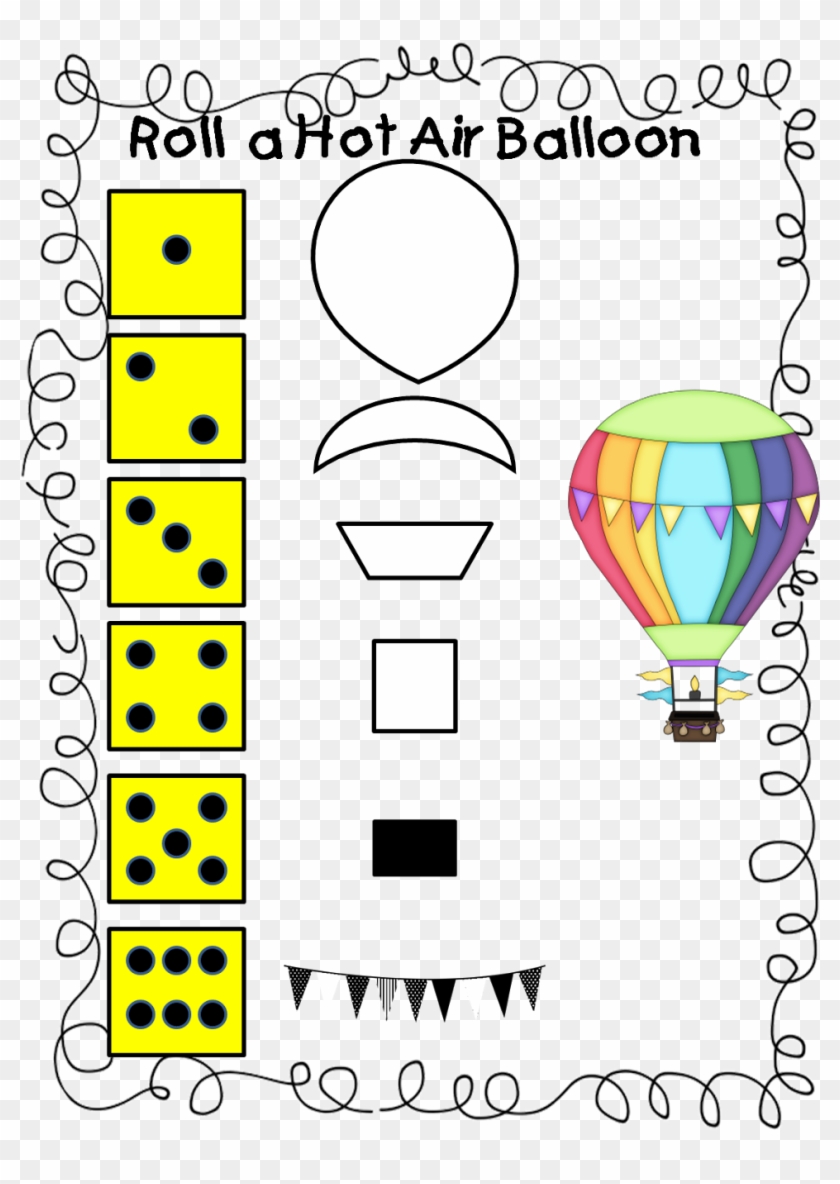 Counting Phonemes Partner Game, Word Cards Included - Hot Air Balloon Clipart