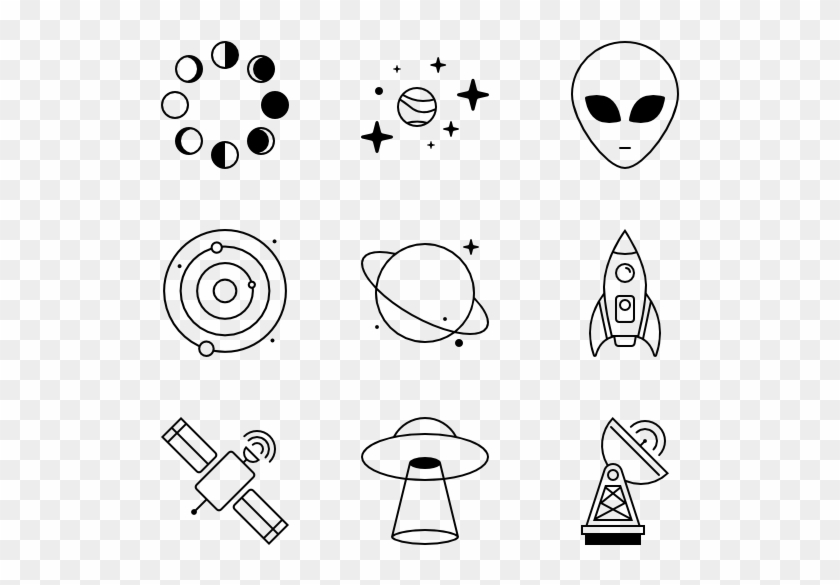 Space - Ufo Icons Clipart