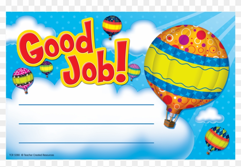 Tcr5280 Hot Air Balloons Good Job Awards Image - Hot Air Balloon Name Plates Clipart
