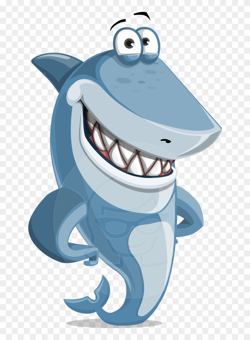 Cartoon Shark Vector Shark Cartoon Character Sharko - Shark Clipart #67721