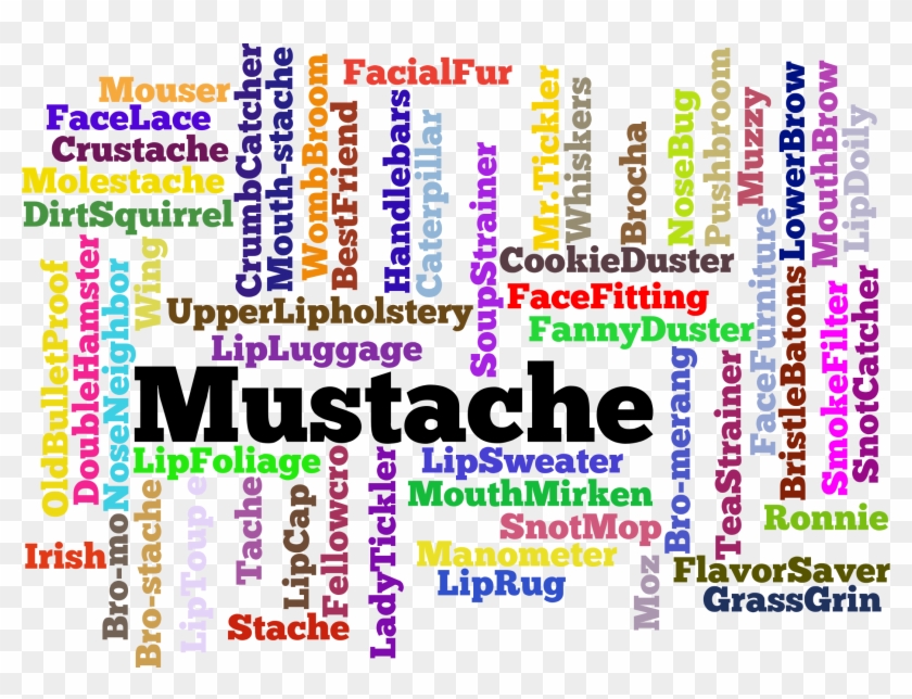 This Free Icons Png Design Of Colorful Mustache Word Clipart