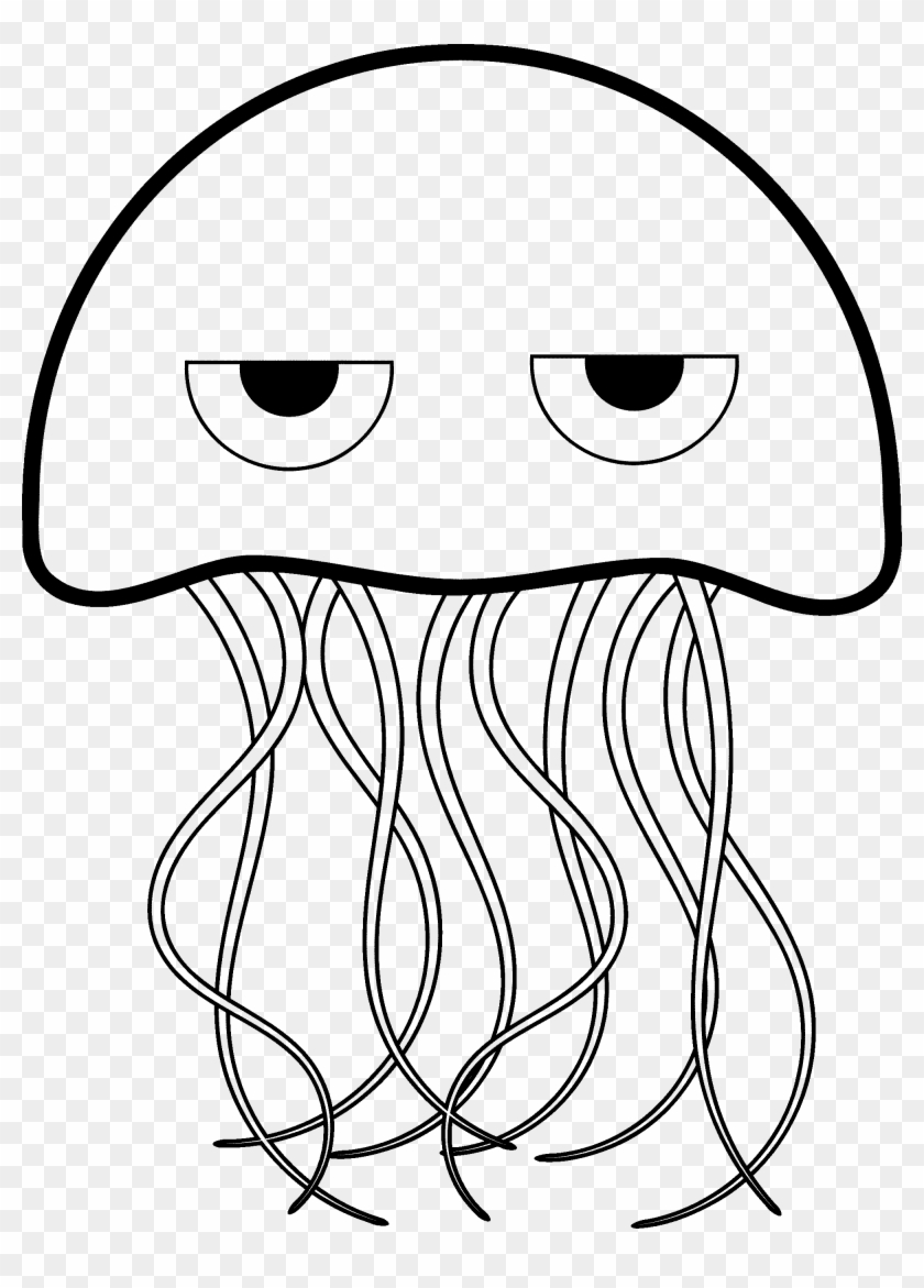 Full Size Of How To Draw A Funny Cartoon Mouth Open - Cartoon Black And White Jellyfish Clipart #68062