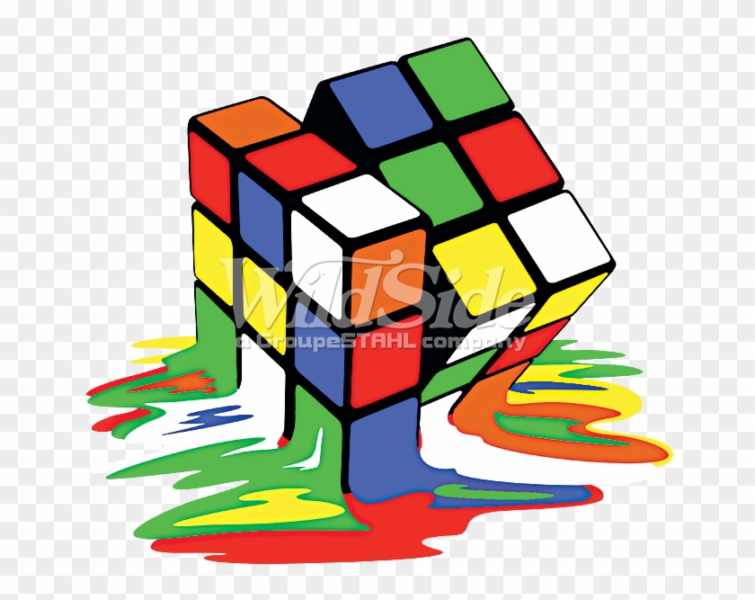 Melting Rubik's Cube - Rubik's Cube Melting Shirt Clipart #68341