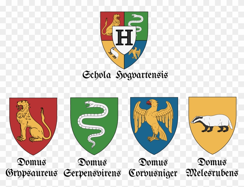 Fictionalarmorial Of Hogwarts - Hogwarts Heraldry Clipart #68510