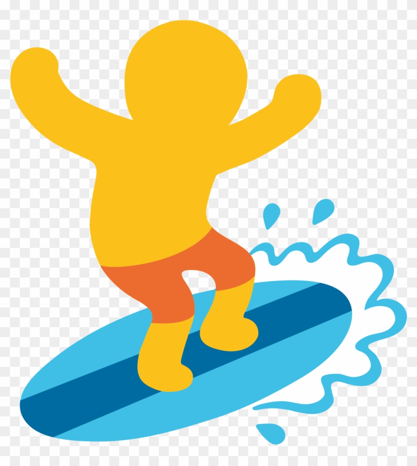 Open - Emoji Surfing Clipart #68770