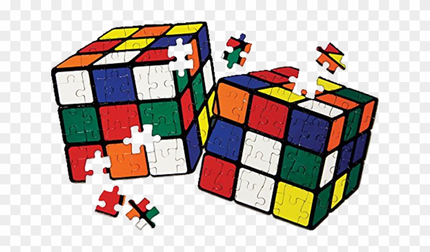 Rubik's Cube Two Impossible Jigsaw Puzzles - Rubik's Cube Jigsaw Puzzle Clipart #69239